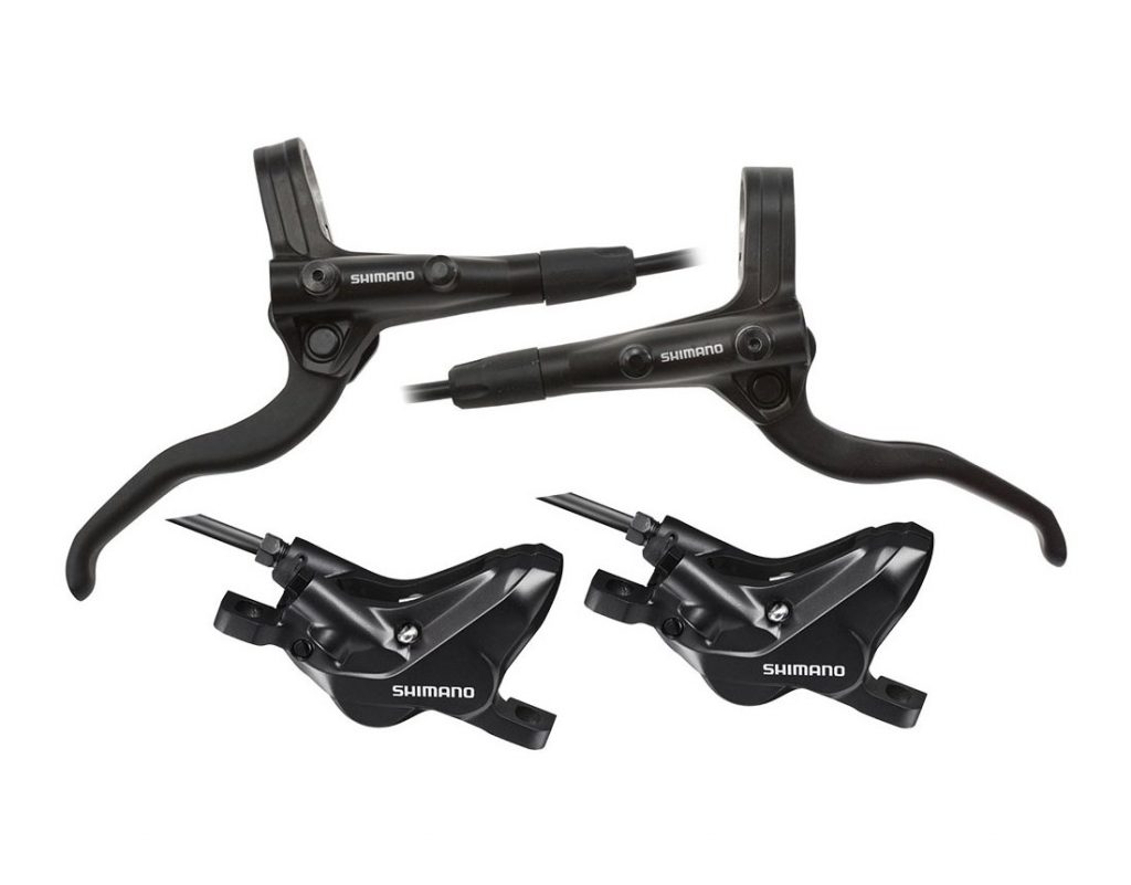 Shimano four-piston hydraulic brake set upgrade